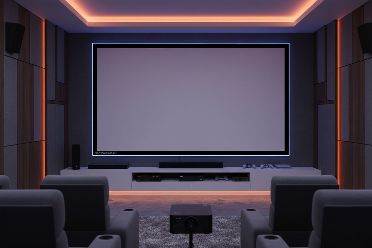 Premium Carbon-Black Lenticular UST Projector Screen (HBSP) — TrueThrow