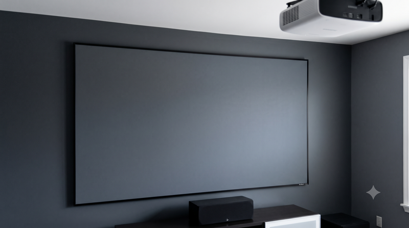 TrueThrow High-Contrast Grey Projection Screen projection